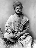 Swami Vivekananda (12 January 1863 – 4 July 1902), born Narendra Nath Datta, was an Indian Hindu monk and chief disciple of the 19th-century saint Ramakrishna. He was a key figure in the introduction of the Indian philosophies of Vedanta and Yoga to the western world and was credited with raising interfaith awareness, bringing Hinduism to the status of a major world religion in the late 19th century.<br/><br/>

He was a major force in the revival of Hinduism in India and contributed to the notion of nationalism in colonial India. Vivekananda founded the Ramakrishna Math and the Ramakrishna Mission. He is perhaps best known for his inspiring speech beginning with 'Sisters and Brothers of America', through which he introduced Hinduism at the Parliament of the World's Religions in Chicago in 1893.